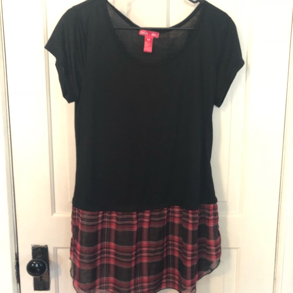 Black and plaid dress